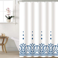 Cortina de baño 180x180 impermeable + 12 ganchos Loto Azul