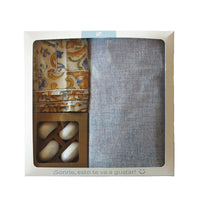 Set de Textil y Argollas Edgard Azul - (Mantel, Caminito, Servilletas y Argollas)