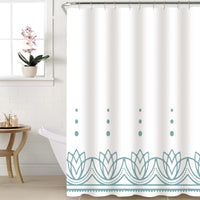 Cortina de baño 180x180 impermeable + 12 ganchos Loto Turquesa