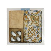 Set de Textil y Argollas Tiles - (Mantel, Caminito, Servilletas y Argollas)