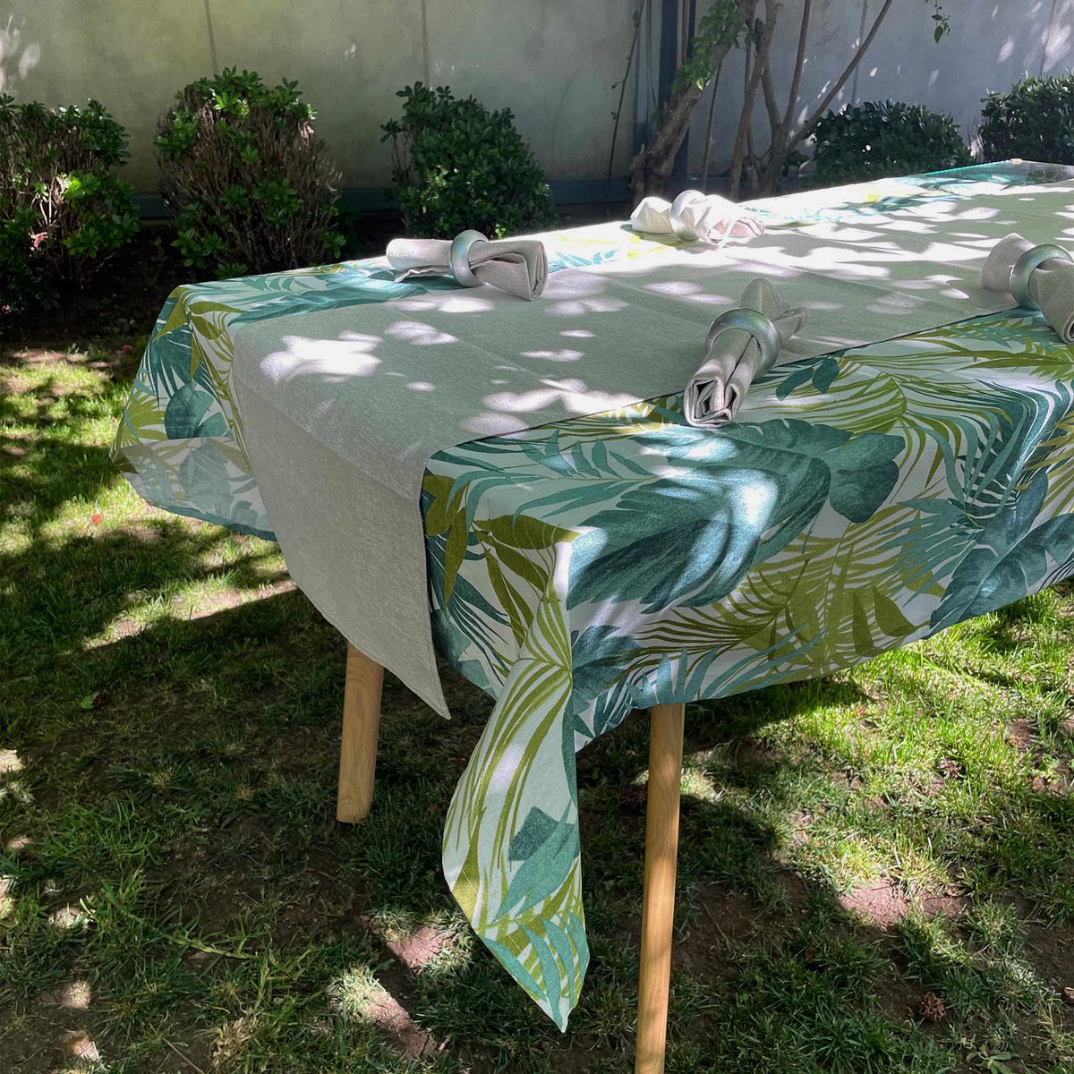 Set de Textil y Argollas Forest - (Mantel, Caminito, Servilletas y Argollas)