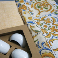 Set de Textil y Argollas Tiles - (Mantel, Caminito, Servilletas y Argollas)