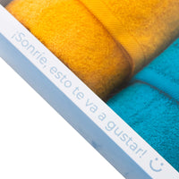 Set 2 Toallas de baño550gr 70x140 cm Turquesa y Amarillo