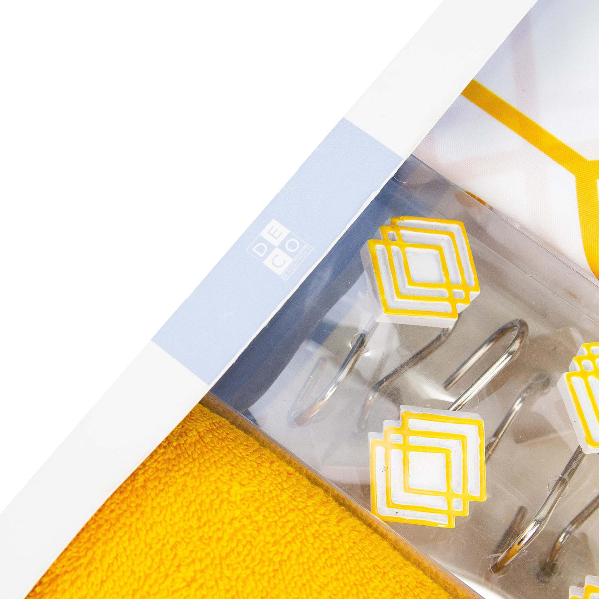 Set de Baño Ámbar - (Cortina, Ganchos, Toalla y Vaso/dispensador)