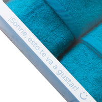 Set 2 Toallas 550gr 70x140/45x90cm Turquesa