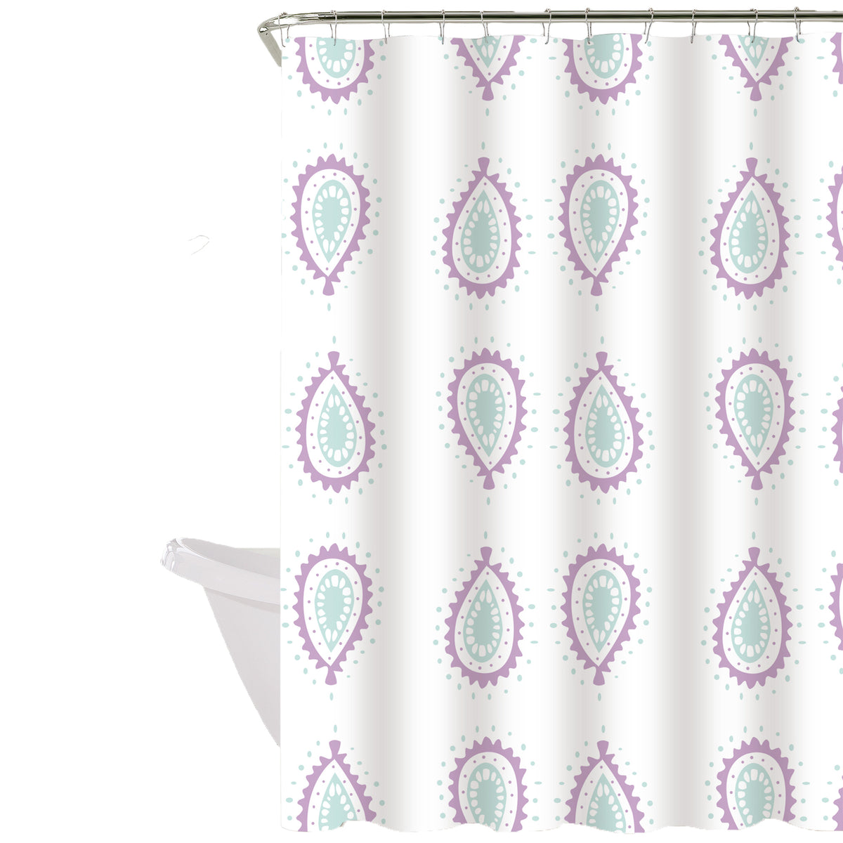 Cortina de baño 180x180 impermeable + 12 ganchos Bulgara