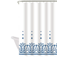 Cortina de baño 180x180 impermeable + 12 ganchos Loto Azul