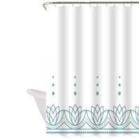 Cortina de baño 180x180 impermeable + 12 ganchos Loto Turquesa