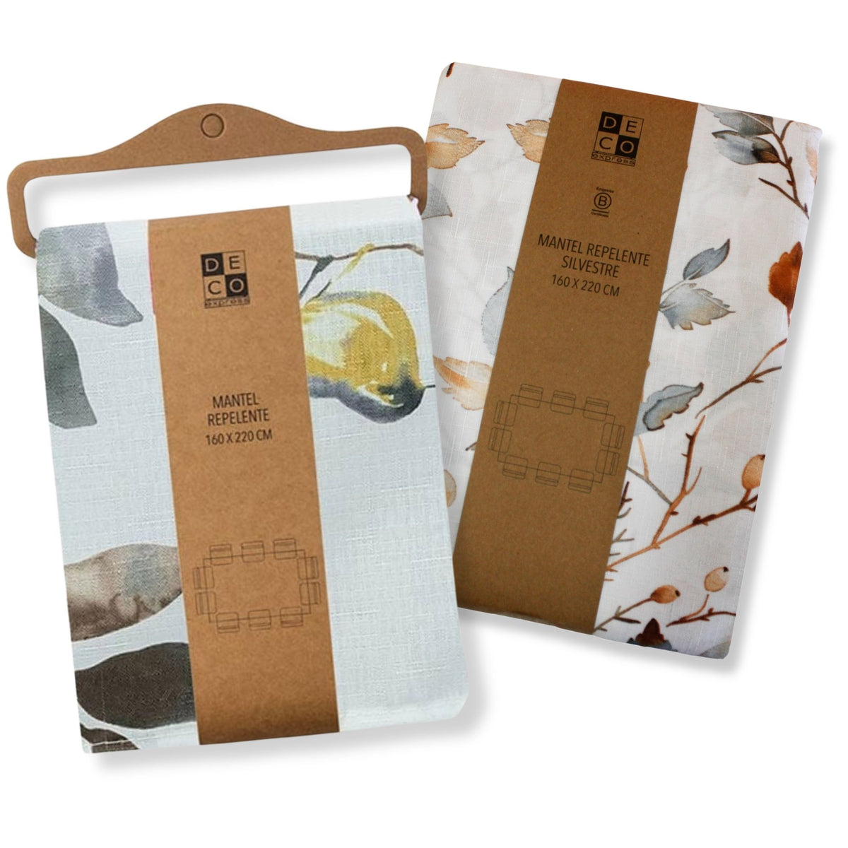 Set 2 Manteles Antimanchas Silvestre y Pájaros 130x180 cm