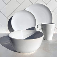 Set 4 Tazas Cerámica Blanca - Loza granel