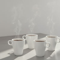 Set 4 Tazas Cerámica Blanca - Loza granel