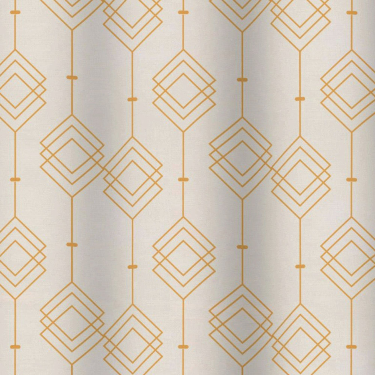 Cortina de baño 180x180 impermeable + 12 ganchos Geometrica Dorada