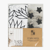 Cortina de baño 180x180 impermeable + 12 ganchos Santos