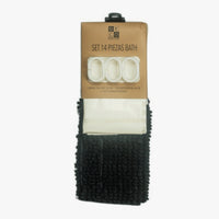 Cortina de baño 180x180 impermeable + 12 ganchos y Piso de baño Arena