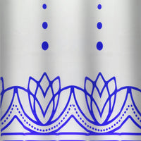 Cortina de baño 180x180 impermeable + 12 ganchos Loto Azul