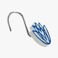 Cortina de baño 180x180 impermeable + 12 ganchos Loto Azul