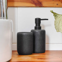 Set 2 accesorios de baño Dispensador de jabón y Vaso Noir