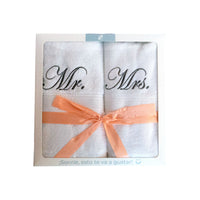 Set 2 Toallas de Baño Bordado Mr y Mrs 100% Algodón