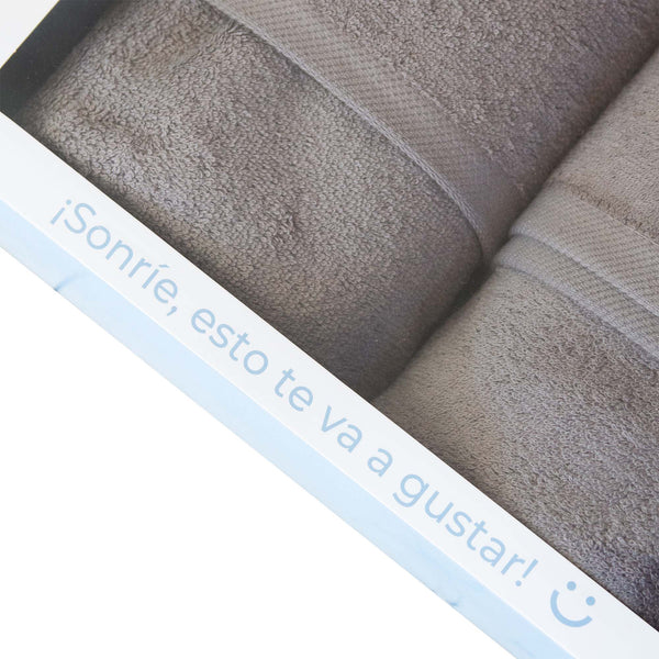 Set 2 Toallas 550gr 70x140/45x90cm Gris - Decoexpress
