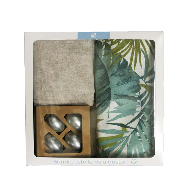 Set de Textil y Argollas Forest - (Mantel, Caminito, Servilletas y Argollas) - Decoexpress