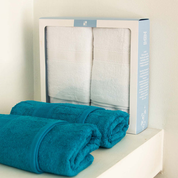 Set 2 Toallas de baño 550gr 70x140 cm Negro - Decoexpress