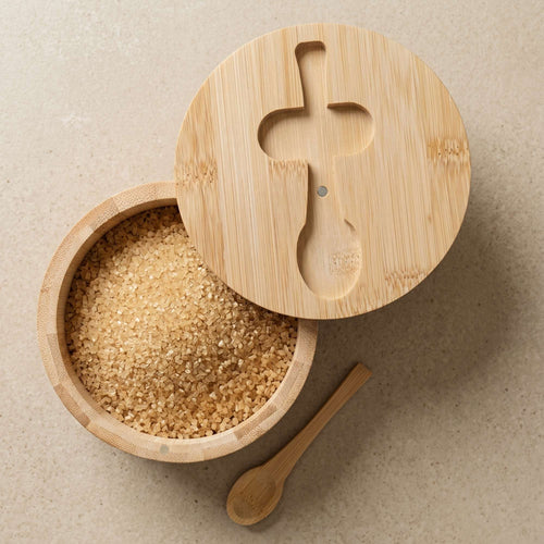 Azucarero de Bamboo con Cuchara 12 cm