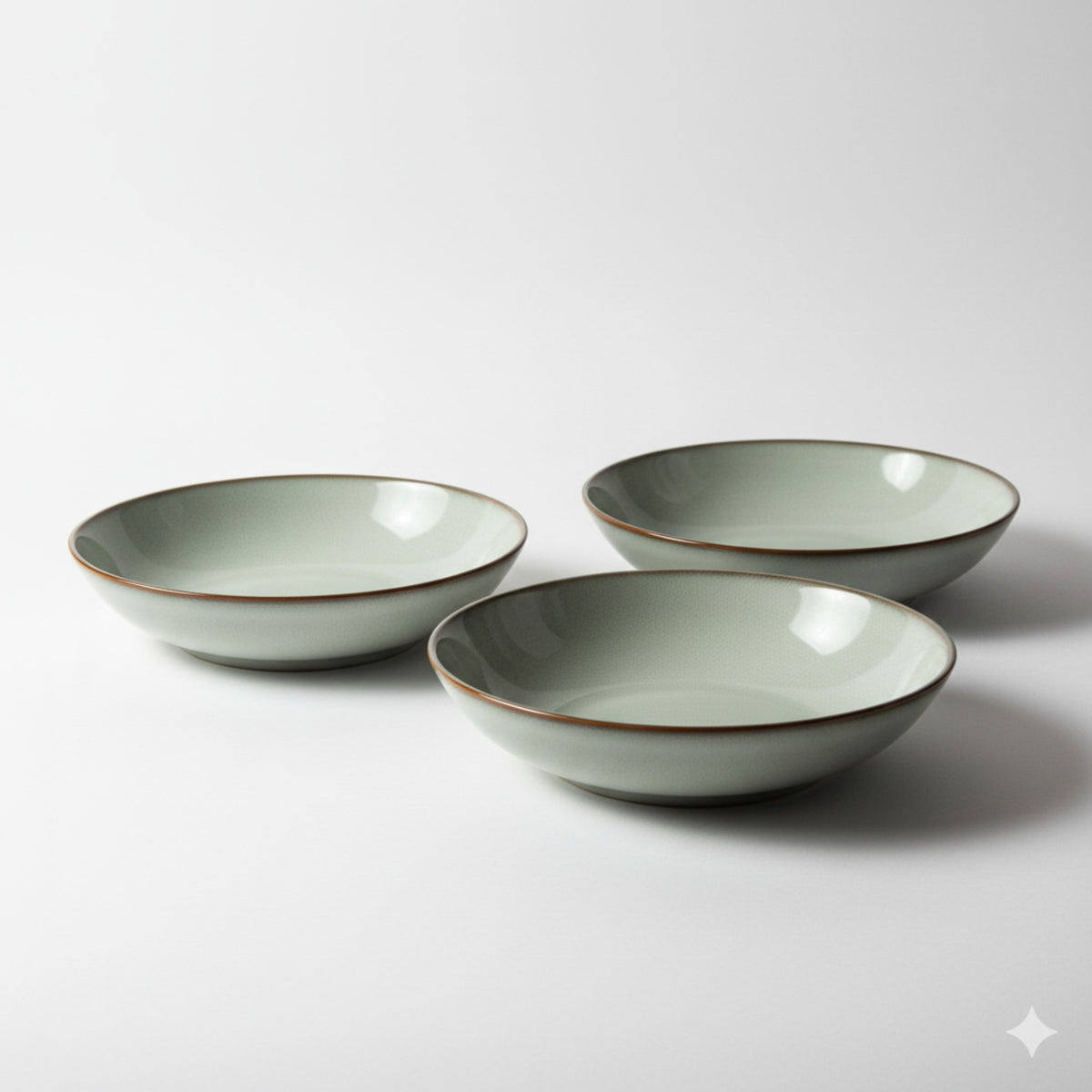 Set 4 Bowls Soperos Cerámica Borde Beige - Loza granel