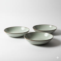 Set 4 Bowls Soperos Cerámica Borde Beige - Loza granel