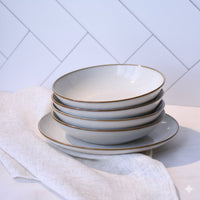 Set 4 Bowls Soperos Cerámica Borde Beige - Loza granel