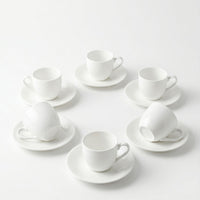 Set 6 Tazas y Platillos Espresso 120 ml Bone New Bone China - Lucerna