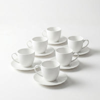 Set 6 Tazas y Platillos 260 ml New Bone China - Lucerna