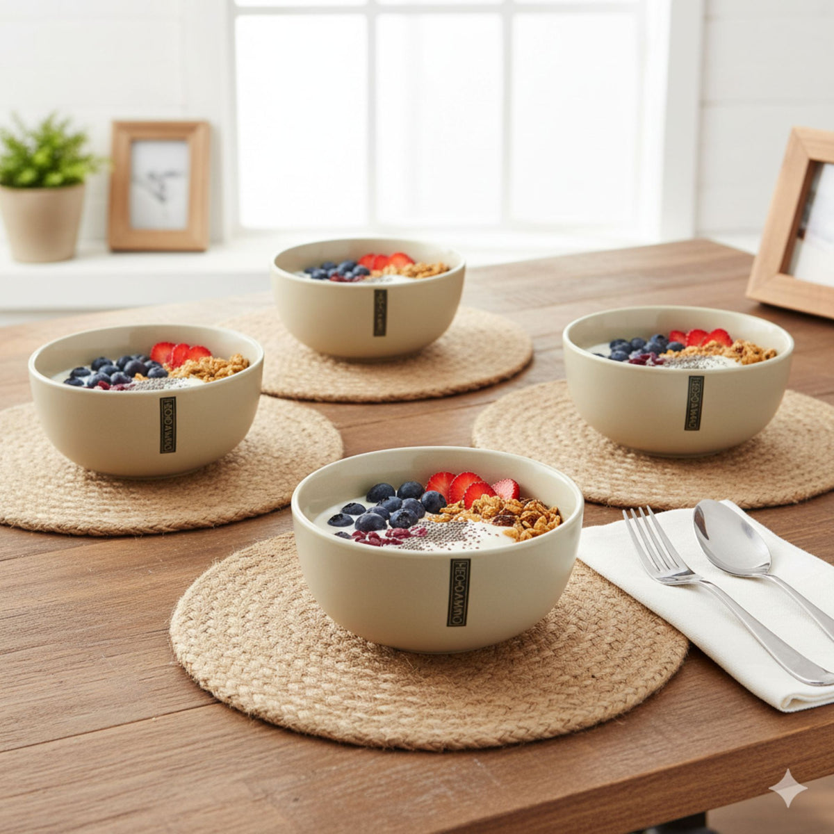 Set 4 Bowls Cerámica Lauca 15 cm - Loza granel