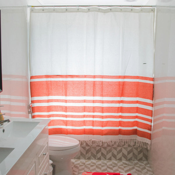 Cortina Baño Algodon Marinera Rustica - Decoexpress