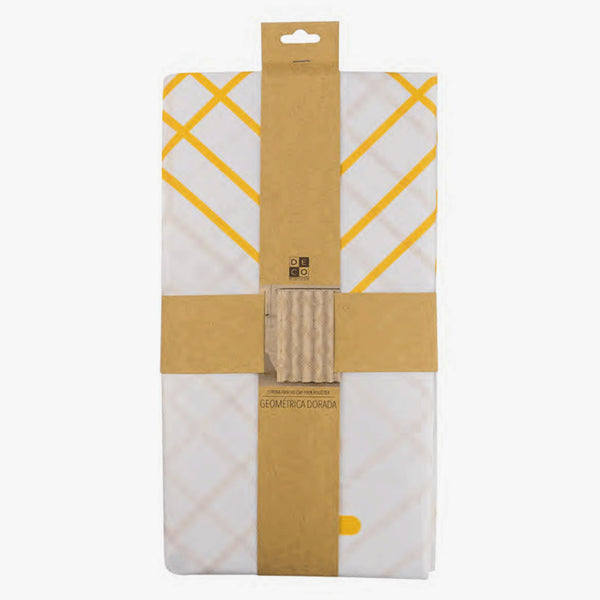 Cortina de Baño Poly Geometrica Dorada - Decoexpress
