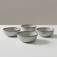 Set 4 Bowls Cerámica Borde Beige - Loza granel