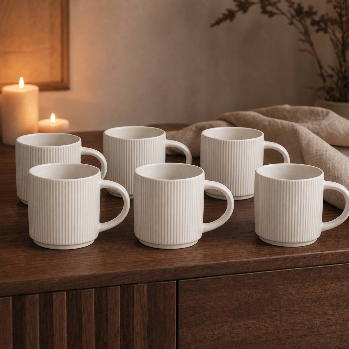 Set 6 Mug Cerámica Éfeso 410 ml