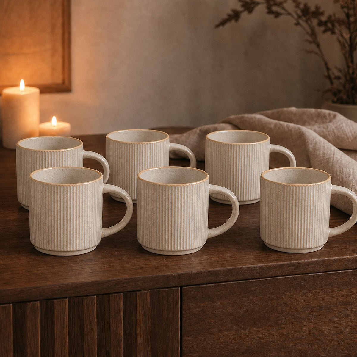 Set 6 Mug Cerámica Éfeso 410 ml
