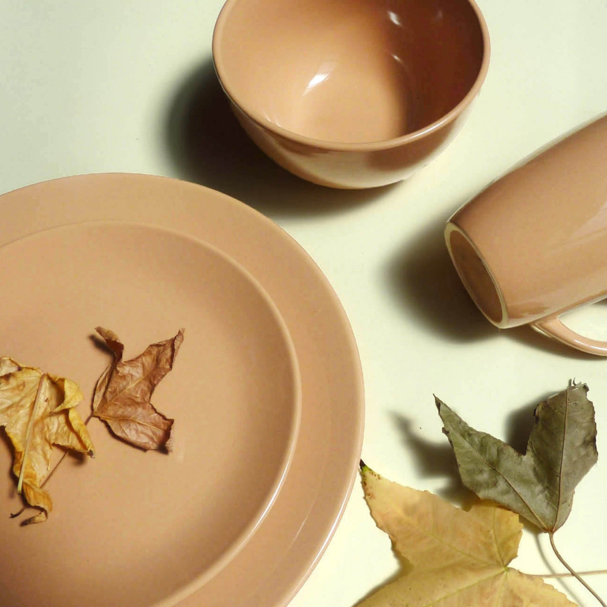 Juego de loza 16 piezas Vajilla Cerámica July Caramelo