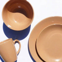 Juego de loza 16 piezas Vajilla Cerámica July Caramelo