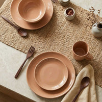 Juego de loza 16 piezas Vajilla Cerámica July Caramelo