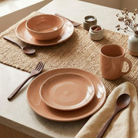 Juego de loza 16 piezas Vajilla Cerámica July Caramelo