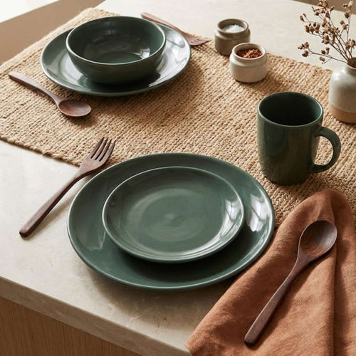 Juego de loza 16 piezas Vajilla Cerámica July Verde
