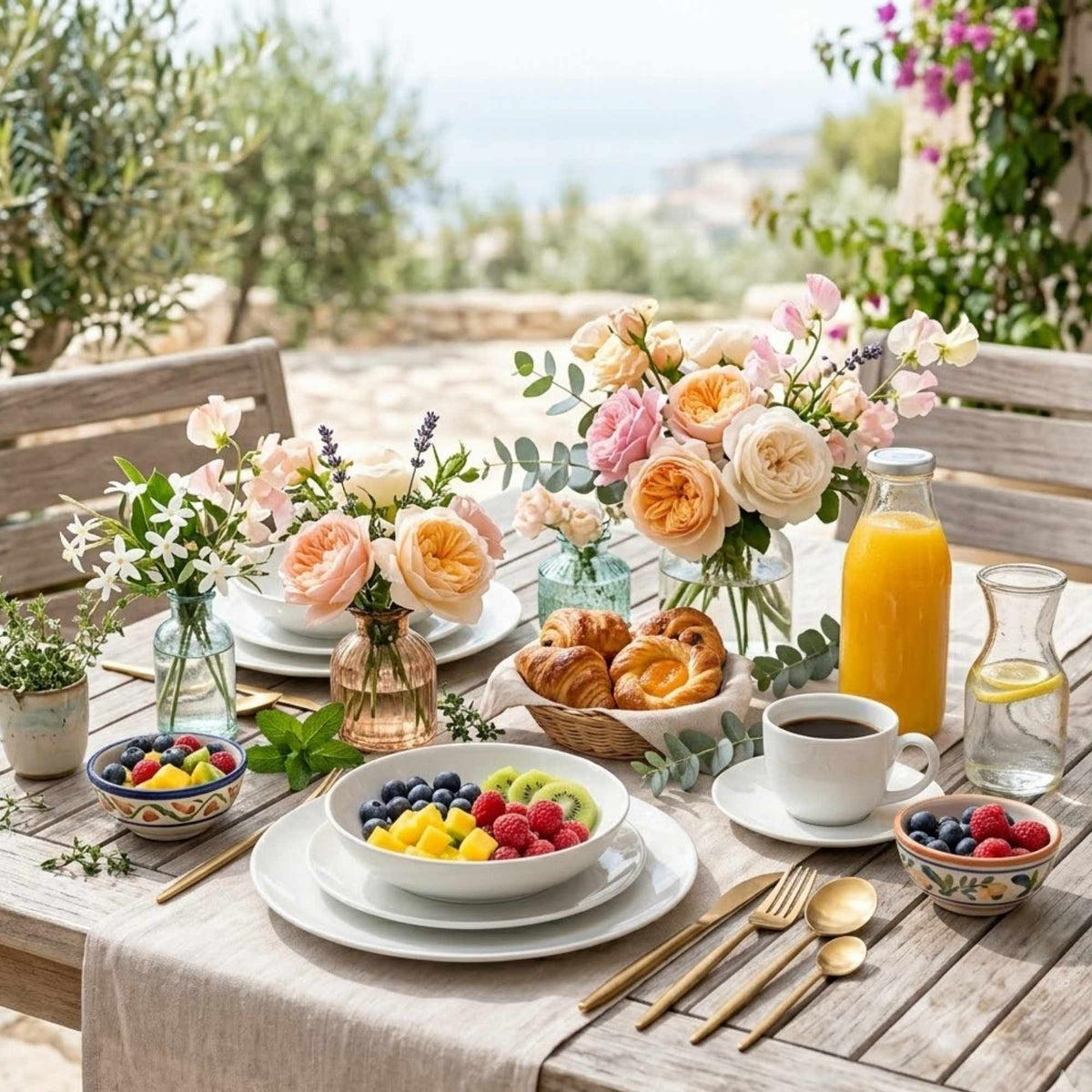 Juego de loza 20 piezas Vajilla Porcelana Chloe