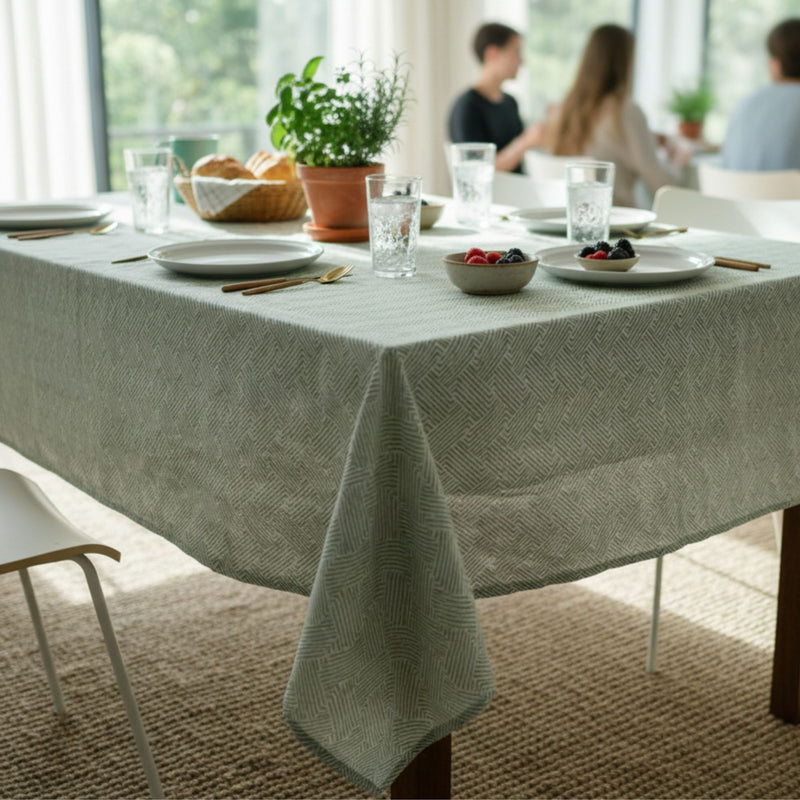 Mantel Antimanchas Tide Verde 180X280 cm - Decoexpress