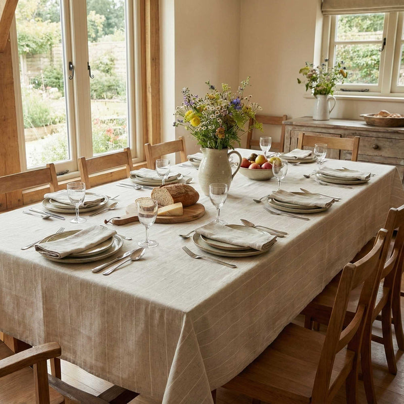 Mantel Mundaka Rayas Claro - Decoexpress