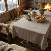 Mantel Mundaka Rayas Taupe - Decoexpress