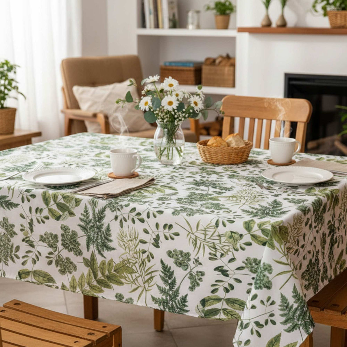 Set 2 Manteles Antimanchas Natural y Botanico 130x180 cm