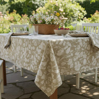 Set 2 Manteles Antimanchas Floral y Natural 160x220 cm