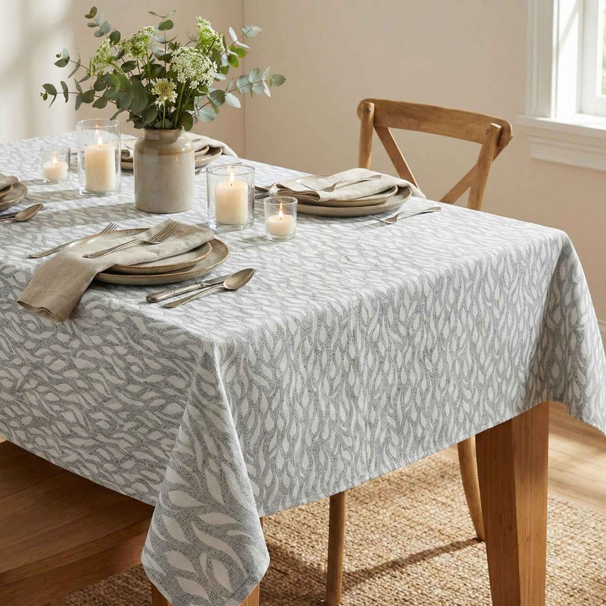 Mantel de Algodón Wave Gris