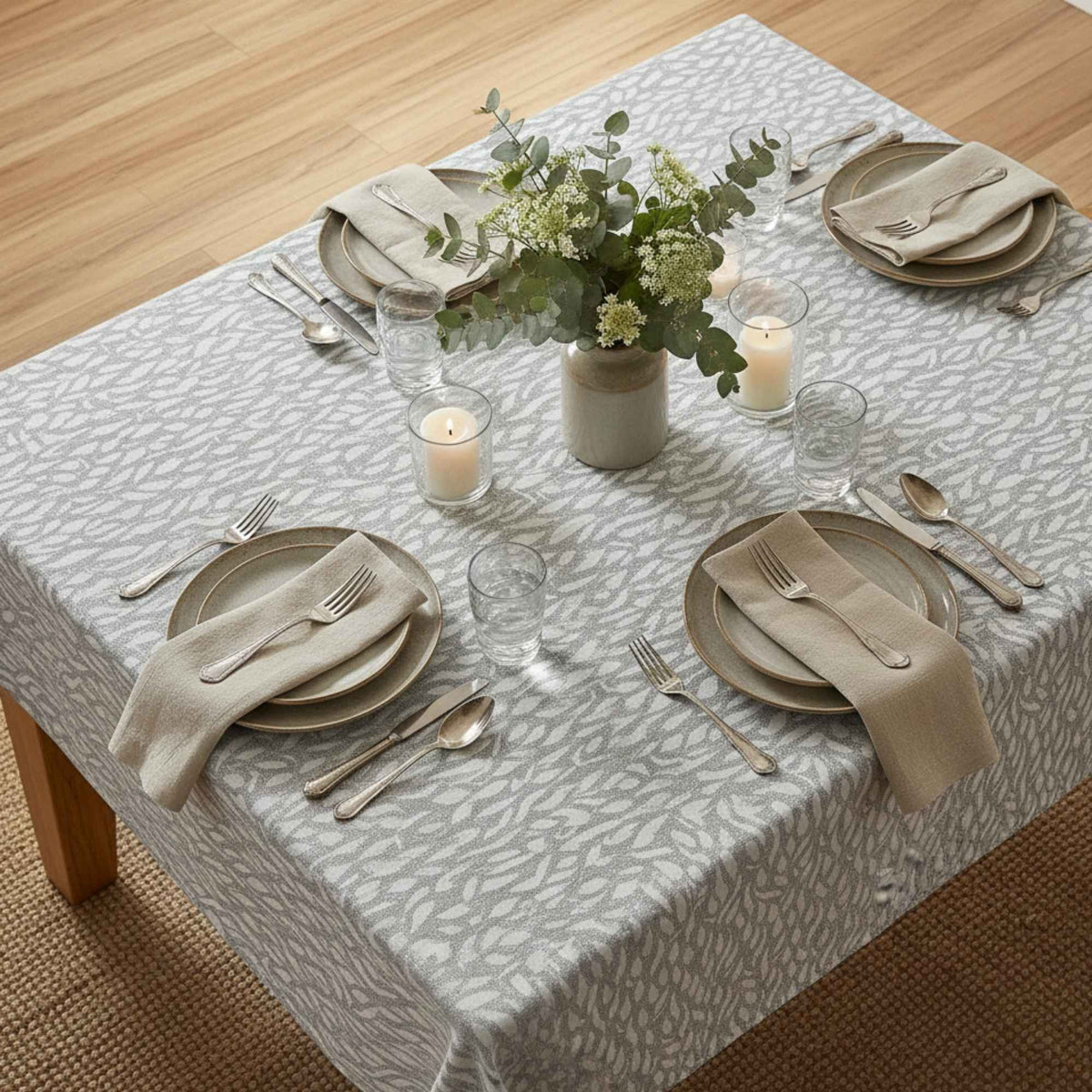 Mantel de Algodón Wave Gris